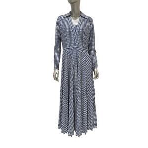 Valentino Blue V-Print Maxi Dress Sz.M